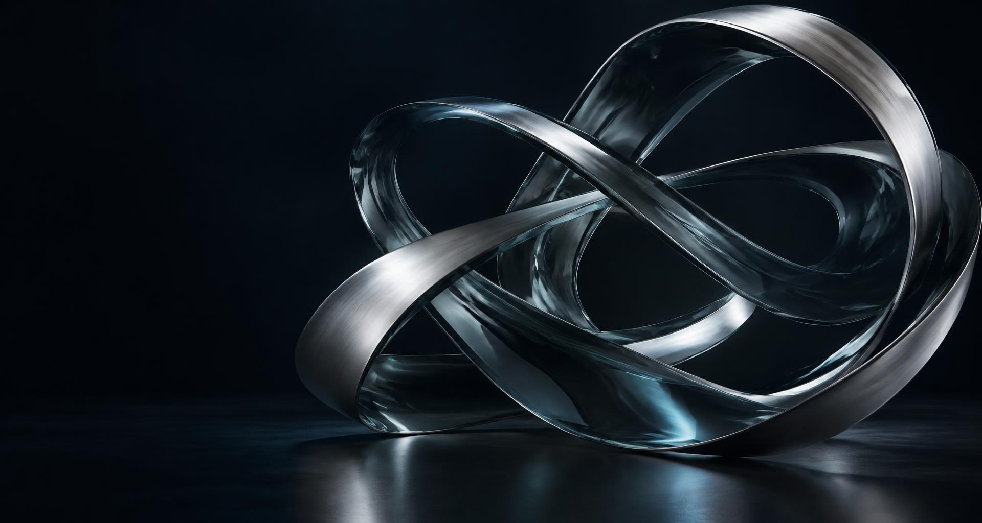 Interconnected sculptural silver ribbons representing growth, connection, and possibility